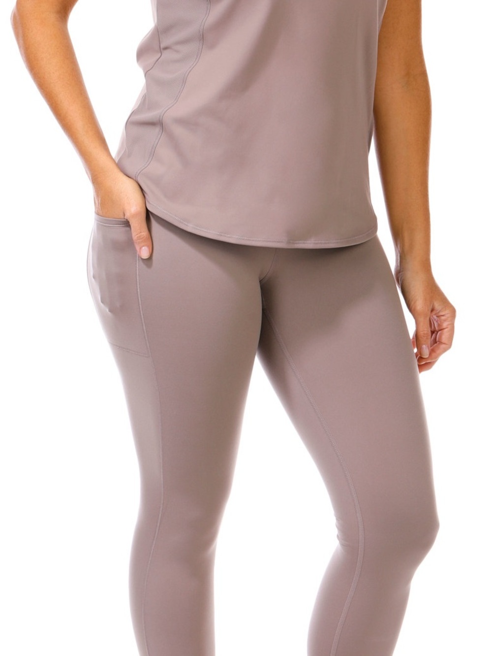 Women's RBX Taupe Active Leggings and Top Set NWT size XS